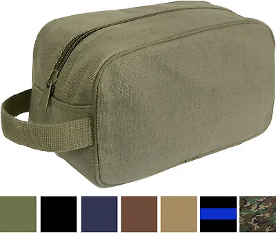 Tactical Travel Toiletry Bag Zipper Canvas Case Compact Organizer Portable Dopp • $11.99