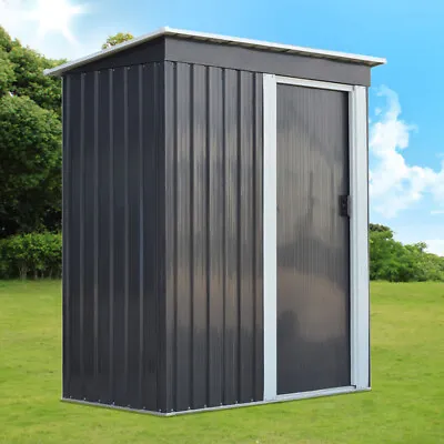 £139.99 • Buy Grey Metal Garden Shed 3FT X 5FT Pent Roof Outdoor Tools Store Storage Shed