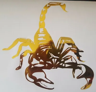SCORPION DECALS STICKERS GOLD CHROME PAIR MANY COLOURS 148mmx142mm Arachnids • $14.79