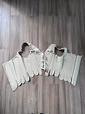 VTG Vintage Unfinished Metal Boned Beige Stay Corset Renaissance Fair Festival • $42