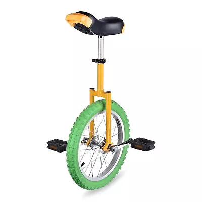 16 In Wheel Unicycle Skidproof Mountain Tire Cycling Exercise Yellow & Green • $69.90