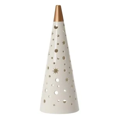 Tea Light Luminary Magical Christmas Yankee Holder Shadow Star Candle Gift White • £10.25