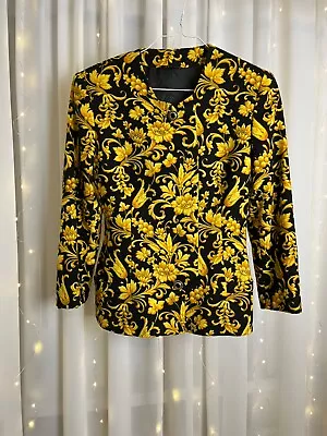 Gianni Versace 2 Button Barocco Blazer Women Wool Jacket Barocque Print Floral • $500