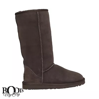 Ugg Classic Tall Chocolate Suede /sheepskin Boots Size Youth Us 6 / Women's 8 • $118.99