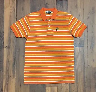 A Bathing Ape Baby Milo Logo Polo Shirt Medium Orange • $77