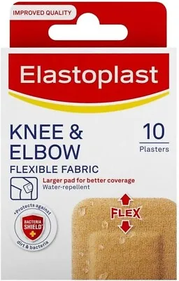 Elastoplast Knee & Elbow Fabric With Large Pad For Better Coverage 10 Plasters • £6.93