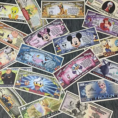 Disney Commemorative Dollars 1 5 10 20 50pc Bulk Parody Lots Unique Kids Variety • $2.95