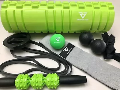 6 In 1 Foam Roller Recovery Kit 44cm Massage Exercise Bands Resistance Bands • $16.95