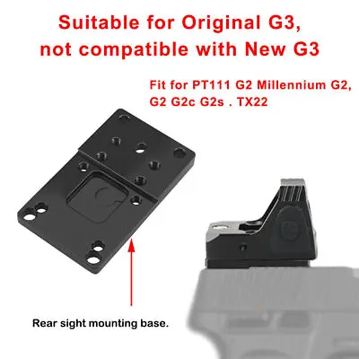 Base Mount Plate Red Dot Scope For Taurus PT111 G2 G2c G2s Original G3 Model HOT • $8.99