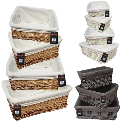 £41.99 • Buy Wicker Willow Storage Baskets Lining Easter Gift Make Your Own Hamper Large