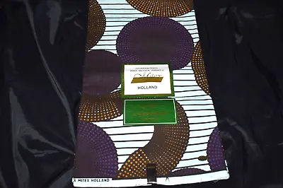 Original MITEX Holland Wax Block Prints Fabric 100% Cotton 6 Yards NEW • $75.99