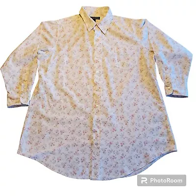 Lauren Ralph Lauren Button Up Shirt Mens Size Medium Monogram Pocket Pink Floral • $34.99