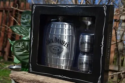 £68.79 • Buy Jack Daniels Barrel Hip Flask - Shot Glass - Funnel - Set - Embossed - Old No. 7