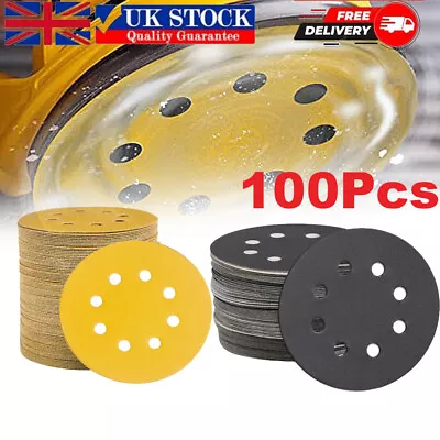 100 Pcs 125mm Sanding Discs 8 Hole 5 Inch Starcke Hook And Loop 60 - 800 Grit • £9.49