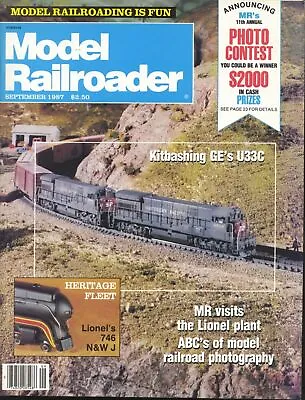 Model Railroader Magazine September 1987 Kitbashing GE's U33C • $4.99