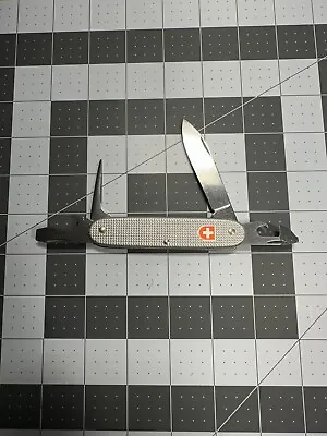 Victorinox Pioneer Alox Silver Swiss Army Knife - Stamped 96 - Old Cross - 5523 • $55