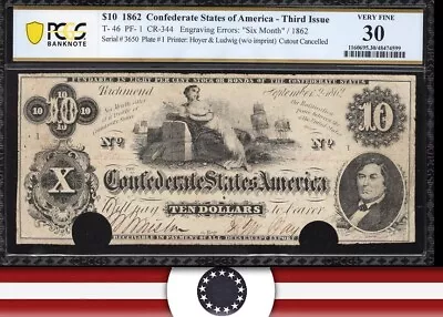 T-37 1861 $5 Confederate Currency Pcgs 25 Civil War Bill 15281 • $169