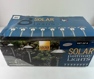 New Naturally Solar 8 Piece LED Solar Pathway Lights Set Stainless • $149.90