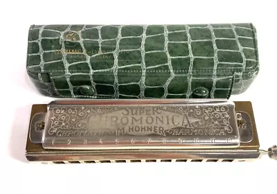 Vintage Super Chromonica Harmonica 270 Green Case C Key M.Hohner Made In Germany • $24.99