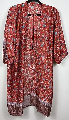 Vintage Rizky 100% Silk Dressing Gown With Tie Belt • $35