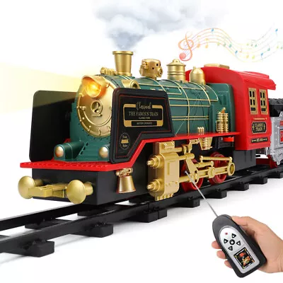 RC Electric Steam Train Model Locomotive Engine Realistic Sounds Railroads Gifts • $40.26