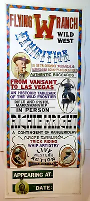 Vintage Flying W Ranch Wild West Exhibition Poster 14  X 33.75  • $24.45