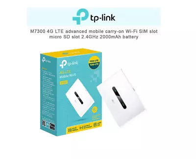 TP-LINK M7300 4G LTE Advanced Mobile Carry-on Wi-Fi SIM Slot Micro-SD SIM 2.4GHz • $92.50