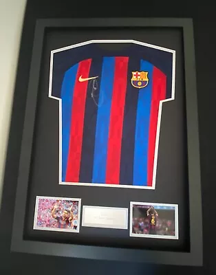 Hand Signed Xavi And Framed Barcelona Shirt With Photo Proof And COA • $353.70