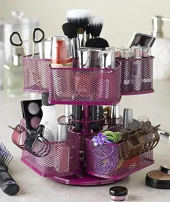 Nifty 2-Tier Cosmetic Organizing Carousel - Rose Powder Coat Finish Spins 360-D • $28