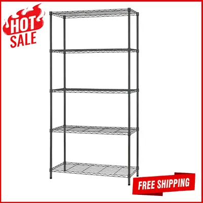 Wire Shelving Unit Commercial Metal Shelf W/5 Tier Adjustable Layer Rack Steel • $49.87