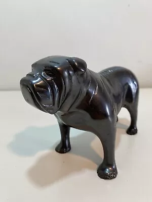 Vintage Bronze Bulldog Statue Figurine Figure 2lbs 6.8oz 8  X 5.25  X 3.5  • $75