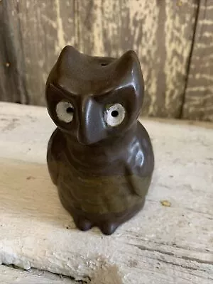 Vintage MCM Boho Stoneware Pottery Brown Owl Figurine Japan 1960s~ 5” • $10