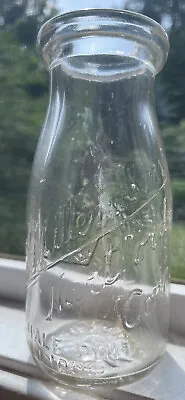 Vintage R.G. MILLER & SONS Half Pint Milk Bottle Hartford CT Embossed 1929 • $9.99