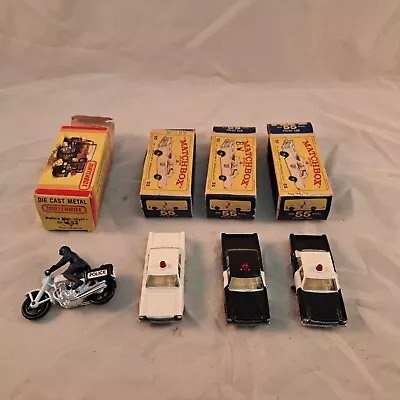 Lot Of Vintage Matchbox 3 Police Cars 1 Police Motorcycle • $11.50