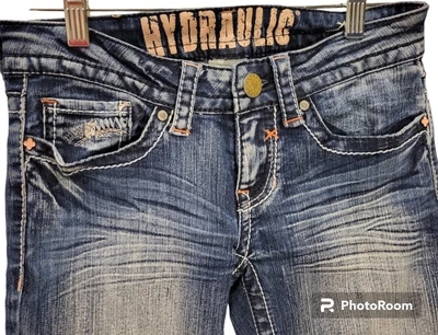 $28 • Buy Vintage Hydraulic Women's Jeans Lola Slim Boot Size 1/2 Embellished Pockets
