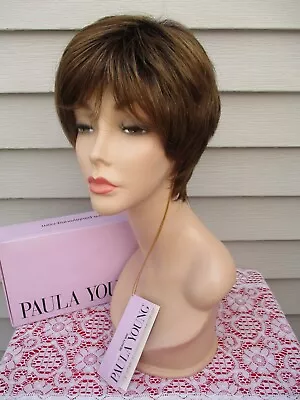 Paula Young Wig A5547 VICTORIA 8/12A#6 MILANO BROWN Dark Rooted Pixie • $34.95