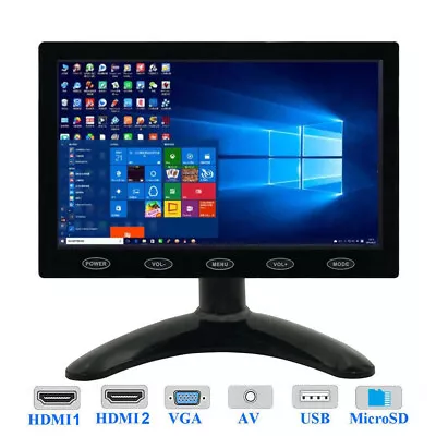 11.6 /10 /9 /7  LCD CCTV Monitor PC Screen VGA HDMI 1080P For DSLR Raspberry Pi • £47.99