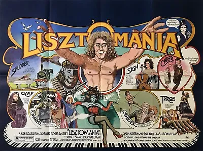 Lisztomania Original 1976 Quad Poster Ken Russell Roger Daltrey Vic Fair Art • £250