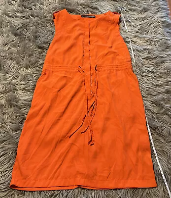 Women's W118 By WALTER BAKER Orange Sleeveless  Shirt Dress Size L • $9.98