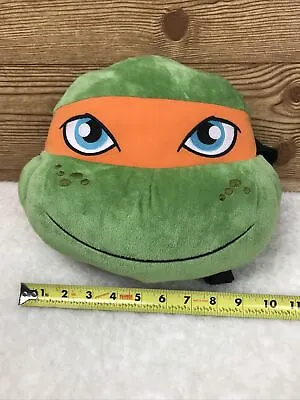 Teenage Mutant Ninja Turtles Mikey Face Plush Buddy Travel Pillow Backpack • $12