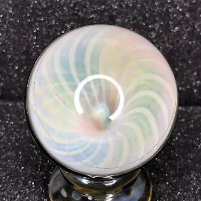 Handmade Contemporary Glass Art Marble 1.87” Fumed Vortex Pinwheel Back Boro MIB • $77.99