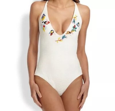 MISSONI Mare One-piece Signature Knit Embroidered With Beads V-Neck Backless • $179