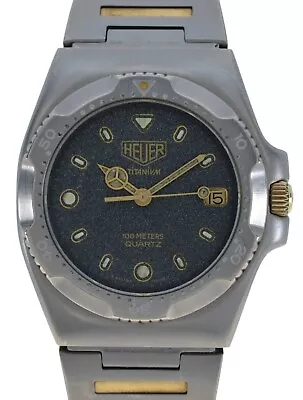 Vintage Men's 34mm Heuer Pre-Tag Titanium/ Gold 100M Professional Watch 820.213! • $349.95