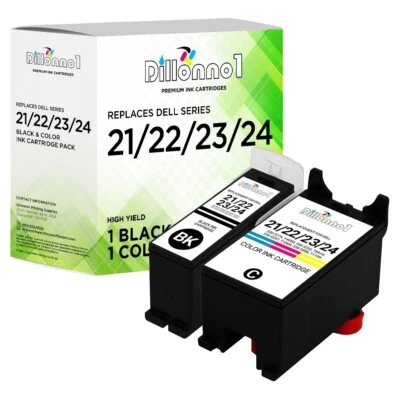 $9.95 • Buy 2PK ForDell Series 21 22 23 24 Black & Color Cartridges For V313 V515w Printer