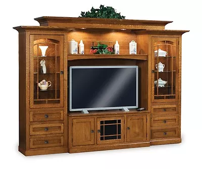 Amish TV Entertainment Center Solid Wood Media Wall Unit Cabinet Storage New • $8999