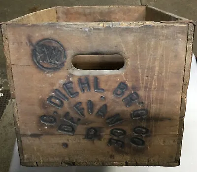 Vintage Wooden Beer Crate Christian Diehl Defiance Ohio Brewing Wood Brewery Box • $89.99