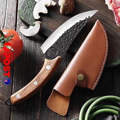 Handmade Japanese Chef Knife Forged Meat Cleaver Knife Camping Knife W/ Sheath U • $18.50