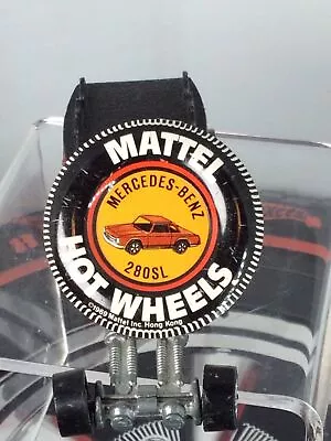 Original Hot Wheels Redline Era Metal Button Badge Orange Mercedes 280 SL • $5.99