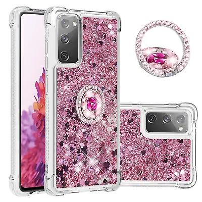 For Various Phone Quicksand +Diamond Ring Holder Glitter Case Cover Shockproof • $8.34