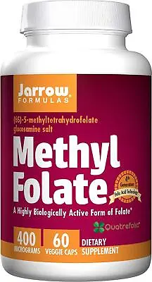 £12.07 • Buy Jarrow Formulas Methyl Folate 400mcg 60 Capsules, Folic Acid, Prenatal Support
